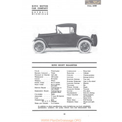 King Eight Roadster Fiche Info Mc Clures 1917