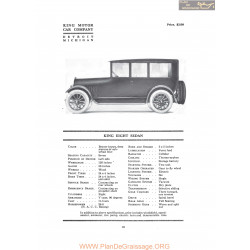 King Eight Sedan Fiche Info 1917