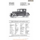 Kissel Custom Built Four Passenger Coupe Fiche Info 1920