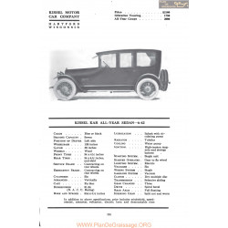 Kissel Kar All Year Sedan 6 42 Fiche Info Mc Clures 1917