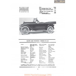 Kline Kar Touring Series H 6 42 Fiche Info 1919