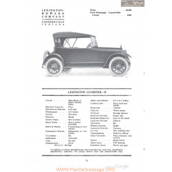 Lexington Clubster O Fiche Info 1918