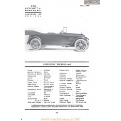Lexington Touring 6p Fiche Info Mc Clures 1917
