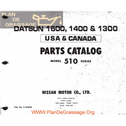 Datsun 510 1600 1400 1300 Parts Catalog