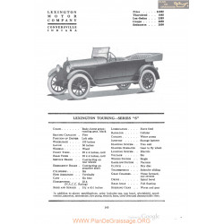 Lexington Touring Series S Fiche Info 1920