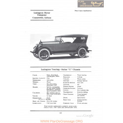 Lexington Touring Series U Chassis Fiche Info 1922