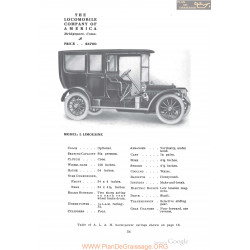 Locomobile L Limousine Fiche Info 1910