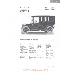 Locomobile L Limousine Fiche Info 1912