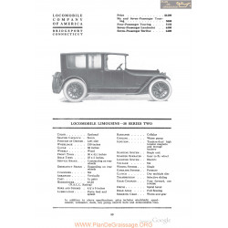 Locomobile Limousine 38 Series Two Fiche Info 1918