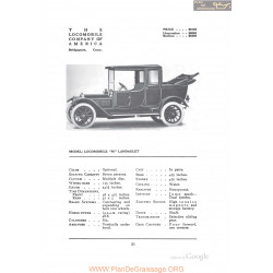 Locomobile M Landaulet Fiche Info 1912