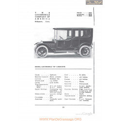 Locomobile M Limousine Fiche Info 1912