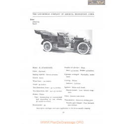 Locomobile Model H Standard Fiche Info 1907