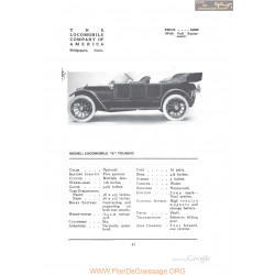 Locomobile R Touring Fiche Info 1912