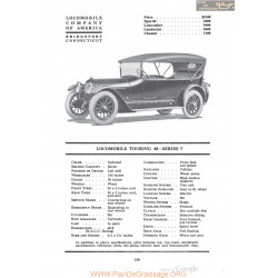 Locomobile Touring 48 Series 7 Fiche Info 1920