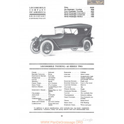 Locomobile Touring 48 Series Two Fiche Info 1918