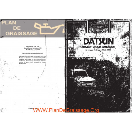 Datsun 510 Pick Up 1968 1972 Service Repair Handbook