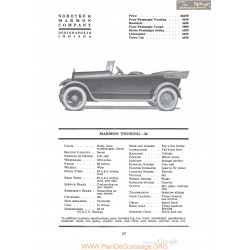Marmon Touring 34 Fiche Info 1920