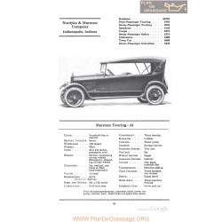 Marmon Touring 34 Fiche Info 1922