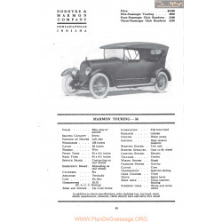Marmon Touring 34 Fiche Info Mc Clures 1917