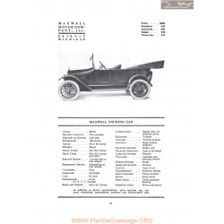 Maxwell Touring Car Fiche Info 1916