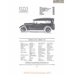 Mc Farlan Six Series X107 Fiche Info 1916