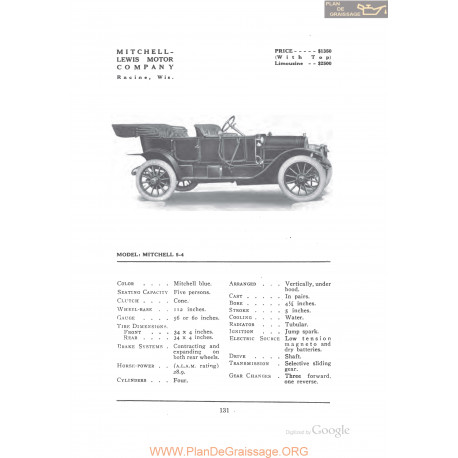 Mitchell 5 4 Fiche Info 1912