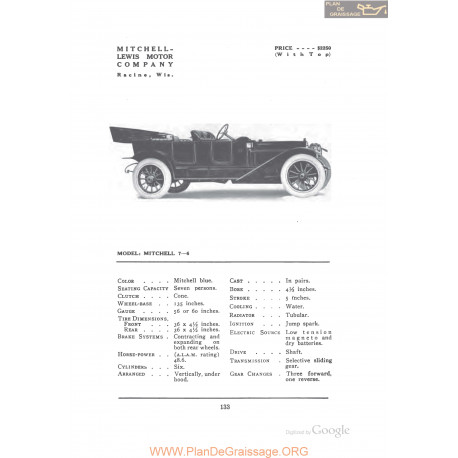 Mitchell 7 6 Fiche Info 1912