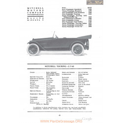 Mitchell Touring C 7 42 Fiche Info 1918