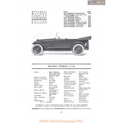 Mitchell Touring C 7 42 Fiche Info 1919