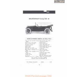 Moline Knight Touring Car 40 Fiche Info Mc Clures 1916