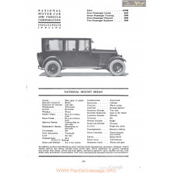 National Sextet Sedan Fiche Info 1920