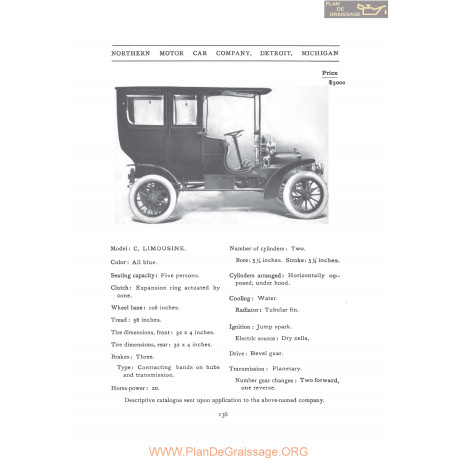 Northern C Limousine Fiche Info 1907