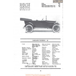 Oakland Touring 34 Fiche Info Mc Clures 1917