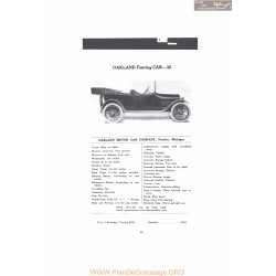 Oakland Touring Car 32 Fiche Info Mc Clures 1916