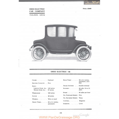 Ohio Electric 44 Fiche Info 1918