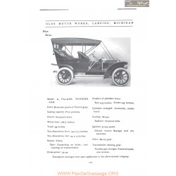 Oldsmobile A Palace Touring Fiche Info 1907