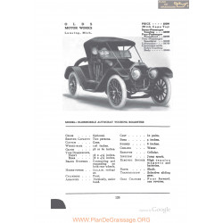 Oldsmobile Autocart Touring Roadster Fiche Info 1912