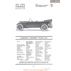 Oldsmobile Thorobred Touring 45b Fiche Info 1920