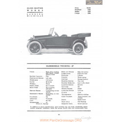 Oldsmobile Touring 37 Fiche Info 1918
