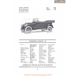 Oldsmobile Touring 45 Five Fiche Info 1917