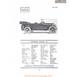 Oldsmobile Touring 45 Seven Fiche Info 1917