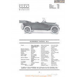 Oldsmobile Touring 45a Fiche Info 1918