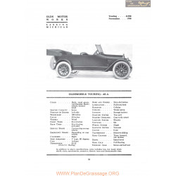 Oldsmobile Touring 45a Fiche Info 1919