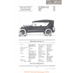 Oldsmobile Touring 47 Fiche Info 1922