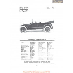 Oldsmobile Touring Car 43 Fiche Info 1916