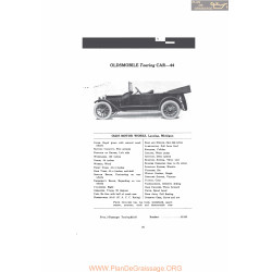 Oldsmobile Touring Car 44 Fiche Info Mc Clures 1916