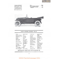 Paige Linwood Touring Six 39 Fiche Info 1919
