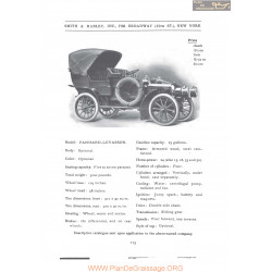 Panhard Levassor Smith & Mabley Fiche Info 1906