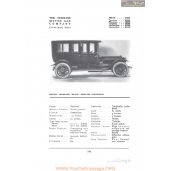 Peerless 60 Six Berline Limousine Fiche Info 1912