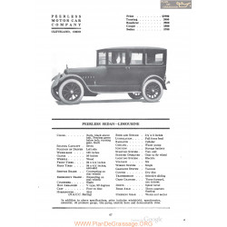 Peerless Sedan Limousine Fiche Info 1920